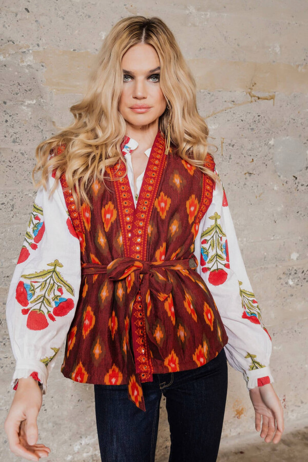 Van €142 naar €50! 🏷️ Bella Boho vest - Rood Piti Cuiti